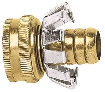 GILMOUR MFG 858004-1001 Clinch Repair Coupling, 5/8 in, Female Threaded, Brass, For: 5/8 in Hose