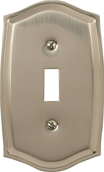 Amerelle 76TN Wallplate, 5-1/8 in L, 3 in W, 1 -Gang, Solid Brass, Polished Nickel