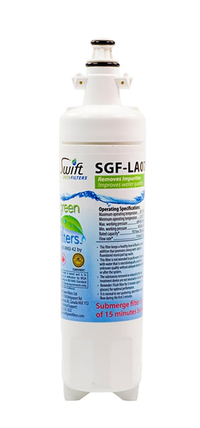 SWIFT GREEN FILTERS SGF-LA07 Refrigerator Water Filter, 0.5 gpm, Coconut Shell Carbon Block Filter Media