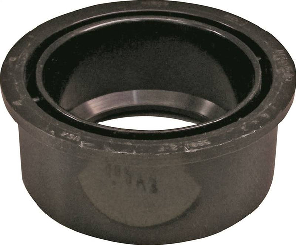 CANPLAS 102758BC Reducing Pipe Bushing, 4 x 2 in, Spigot x Hub, ABS, Black, 40 Schedule