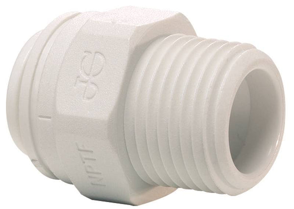 John Guest PP010823WP Pipe Connector, 1/4 x 3/8 in, FNPT, Polypropylene, 150 psi Pressure
