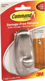 Command 17063-BN Decorative Hook, 5 lb, 1-Hook, Plastic, Brushed Nickel