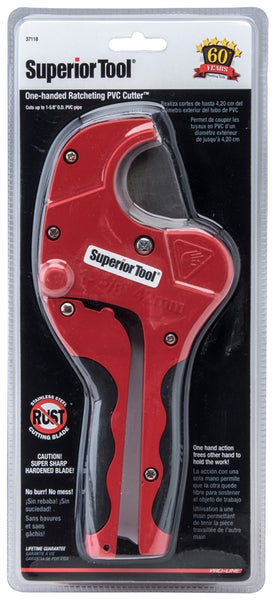 SUPERIOR TOOL 37118 Pipe Cutter, 1-5/8 in Max Pipe/Tube Dia, 1 in Mini Pipe/Tube Dia, Stainless Steel Blade