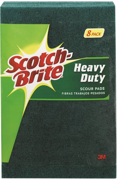 Scotch-Brite 228 Scour Pad, 6 in L, 3.8 in W, Green