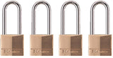 Master Lock 140QLH Padlock, Keyed Alike Key, 1/4 in Dia Shackle, Steel Shackle, Solid Brass Body, 1-9/16 in W Body