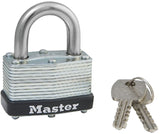 Master Lock 500D Laminated Padlock, Different Key, 9/32 in Dia Shackle, Steel Shackle, Steel Body, 1-3/4 in W Body