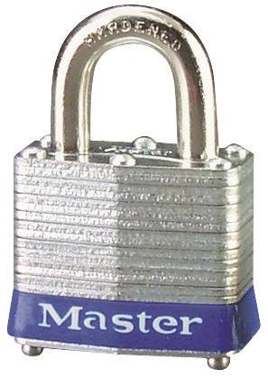 Master Lock 3UP Padlock, Open Shackle, 9/32 in Dia Shackle, 3/4 in H Shackle, Steel Shackle, Steel Body, Laminated