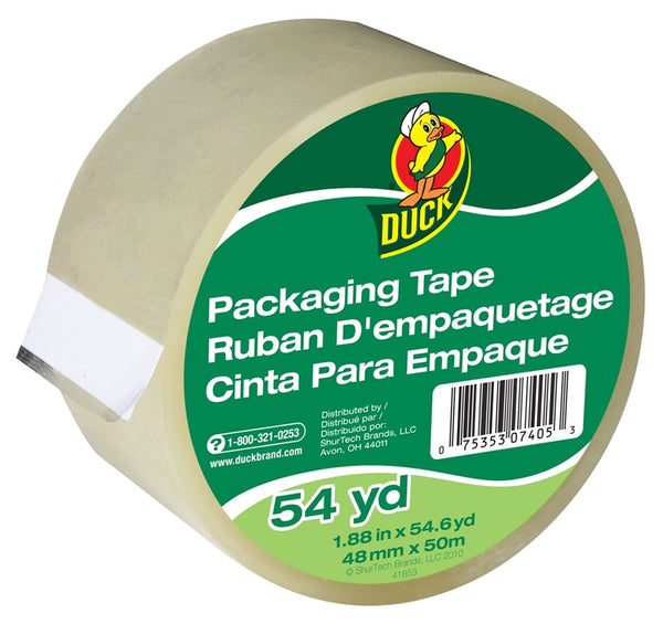 Duck 240408 Packaging Tape, 54.6 yd L, 1.88 in W, Clear