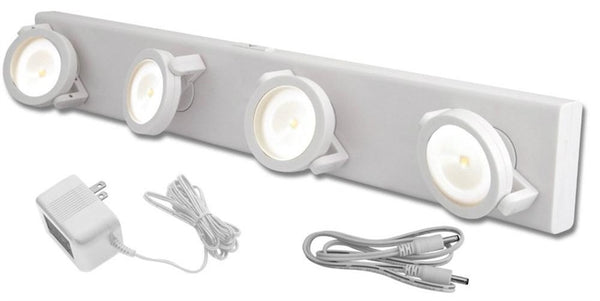 AmerTac LPL704 Series LPL704WAC Under Cabinet Track Light, 4-Lamp, LED Lamp, 75 Lumens, 3000 K Color Temp