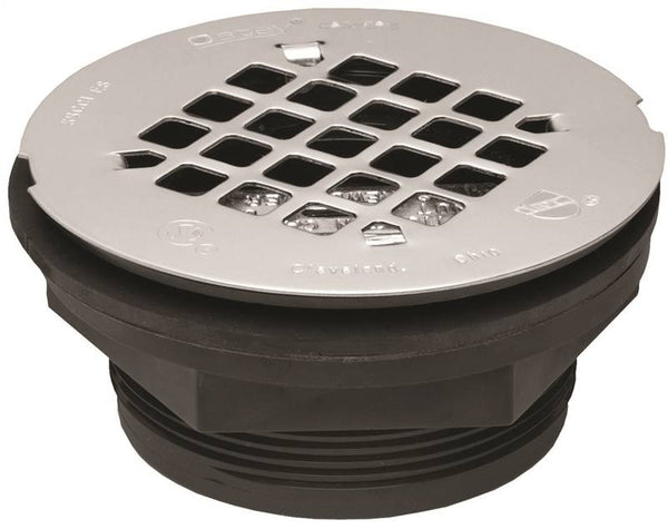 Oatey 42084 Shower Drain, ABS, Black, For: 2 in SCH 40 DWV Pipes