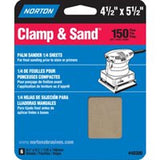 NORTON 48300 Multi-Stand Sheet, 4-1/2 in W, 5-1/2 in L, 150 Grit, Fine, Aluminum Oxide Abrasive, Paper Backing