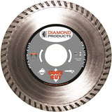 DIAMOND PRODUCTS 21134 Circular Blade, 4-1/2 in Dia, 7/8 in Arbor, Diamond Cutting Edge