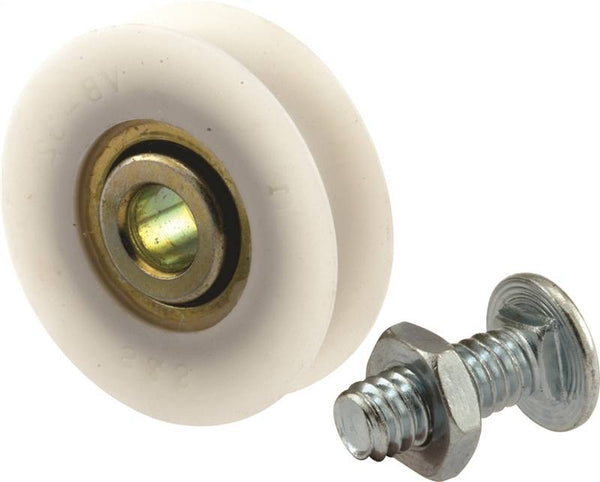 Prime-Line D 1504 Door Roller, 1-1/4 in Dia Roller, 5/16 in W Roller, Nylon, 2-Roller