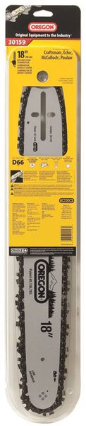 Oregon AdvanceCut 30159 Bar and Chain Combo, Small Bar Nose Radius, 66-Drive Link, 72V Chain, 3/8 in TPI/Pitch