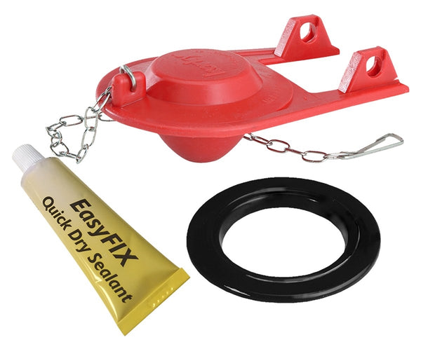 Korky 2003BP Flush Valve Repair Kit, Plastic/Rubber/Silicone, Black/Red, For: Plastic and Brass Flush Valves