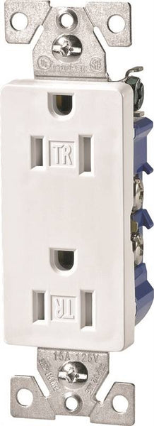 Eaton Wiring Devices TR1107W-BOX Duplex Receptacle, 2 -Pole, 15 A, 125 V, Push-in, Side Wiring, NEMA: 5-15R, White
