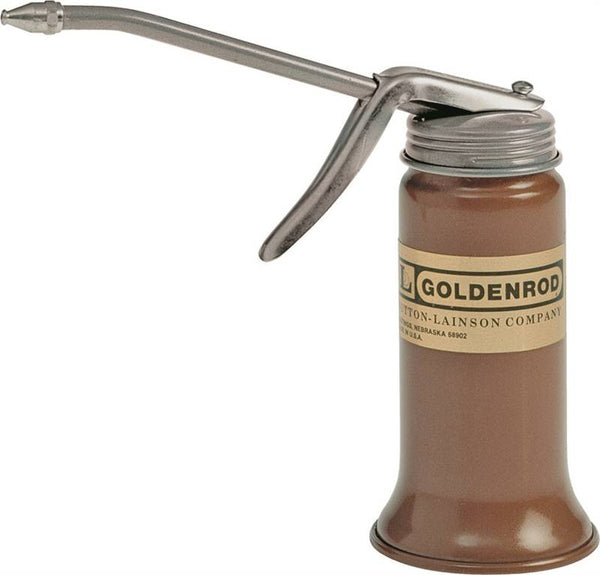 DL Goldenrod 600 Pistol Pump Oiler, 6 oz Capacity, Straight Spout, Steel, Powder-Coated Copper Bronze