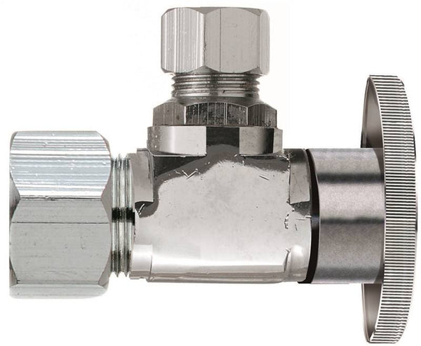 Plumb Pak PP123PCLF Shut-Off Valve, 5/8 x 1/4 in Connection, Compression, Brass Body