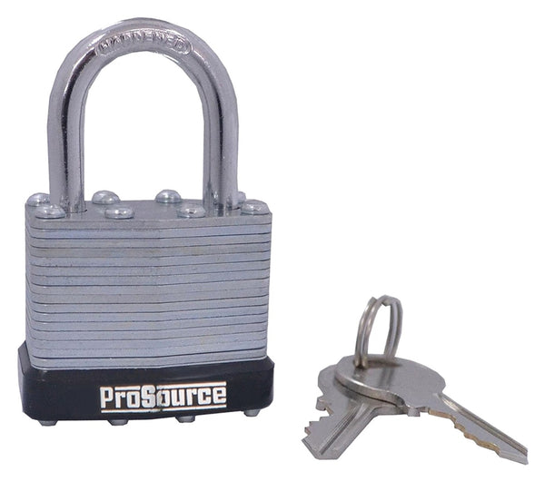 ProSource HD00034-3L Padlock, Standard Shackle, 1/4 in Dia Shackle, 1-1/4 in H Shackle, Steel Shackle, Steel Body