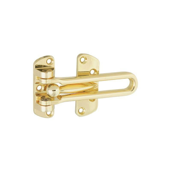 National Hardware V804 Series N199-679 Door Security Guard, 4-1/8 in L, 2-1/2 in W, 0.81 in H, Brass
