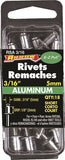 Arrow RSA3/16 Pop Rivet, Short, 1/8 in L, Aluminum