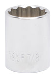 Vulcan MT6517445 Drive Socket, 7/8 in Socket, 1/2 in Drive, 12-Point, Chrome Vanadium Steel, Chrome