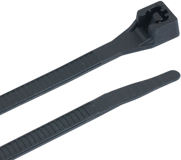 GB 46-308UVB Cable Tie, Double-Lock Locking, 6/6 Nylon, Black
