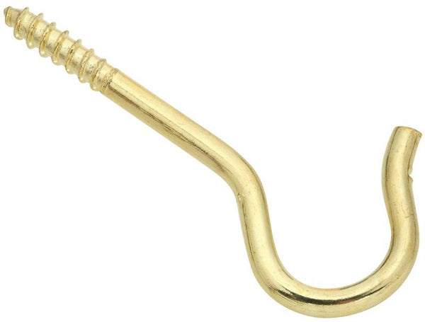 National Hardware V2666 Series N274-936 Ceiling Hook, 2-1/5 in L, Steel, Brass