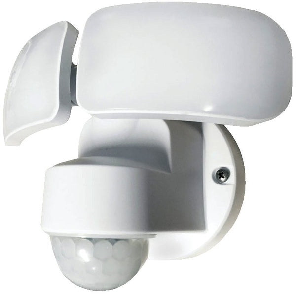 PowerZone O-OV-2200M-PW Security Light, 110/240 V, 24 W, 2-Lamp, LED Lamp, Daylight Light, 2200 Lumens, Plastic Fixture