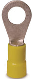 GB 10-107 Ring Terminal, 600 V, 12 to 10 AWG Wire, 12 to 1/4 in Stud, Vinyl Insulation, Copper Contact, Yellow