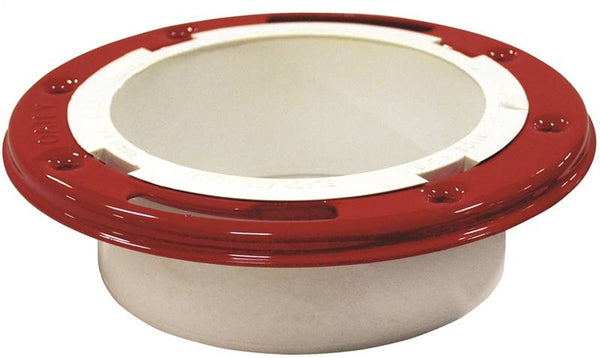 Oatey 43521 Closet Flange, 4 in Connection, PVC, White, For: 4 in Pipes