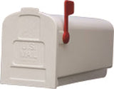Gibraltar Mailboxes Parson Series PL10W0201 Rural Mailbox, 875 cu-in Capacity, Plastic, 7.9 in W, 19.4 in D, 9.6 in H