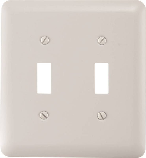 Amerelle 935TTW Wallplate, 5 in L, 4-5/8 in W, 2 -Gang, Steel, White