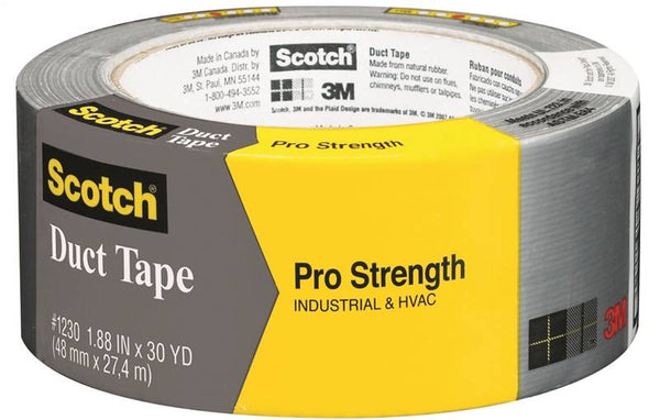 Scotch 1230-A Duct Tape, 30 yd L, 1.88 in W, Gray