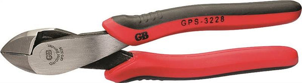 GB GPS-3228 Diagonal Cutting Plier, 8 in OAL, 1-3/8 in Jaw Opening, Red Handle, Comfort-Grip Handle, 3/4 in L Jaw