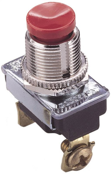 GB GSW-23 Pushbutton Switch, 3/1.5 A, 120/277 V, SPST, Screw Terminal, Plastic Housing Material, Chrome