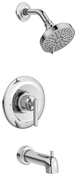 Moen Gibson Series 82228 Tub and Shower Faucet, Standard Showerhead, 1.75 gpm Showerhead, Diverter Tub Spout, 1-Handle