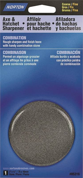 NORTON 85316 Sharpener, 3 in W, 5/8 in Thick, 280 um Grit, Coarse/Fine, Silicone Carbide Abrasive