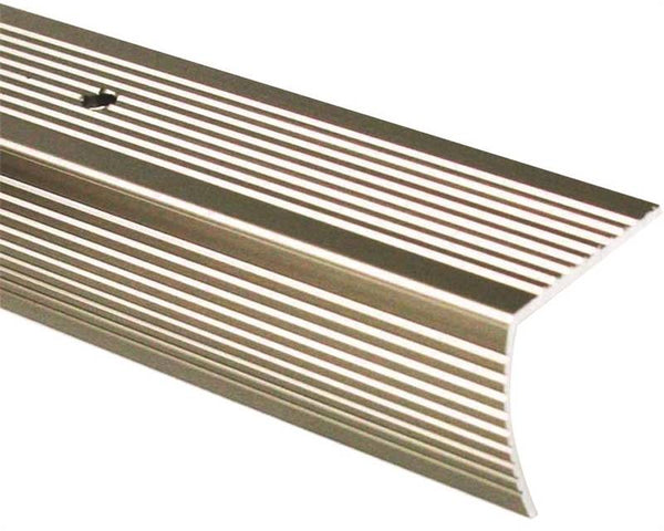 M-D 43878 Stair Edging, 36 in L, 1.63 in W, Aluminum, Pewter
