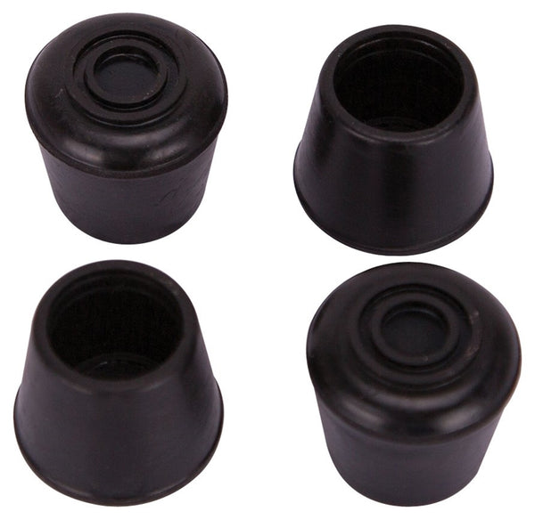 ProSource FE-50634-PS Furniture Leg Tip, Round, Rubber, Black, 1-1/8 in Dia, 1-5/8 in H