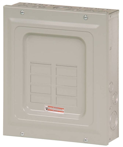 Cutler-Hammer BR BR612L125SP Load Center, 125 A, 6 -Space, 12 -Circuit, Main Lug, NEMA 1 Enclosure, Light Gray