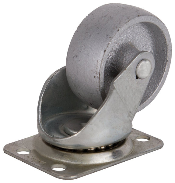 ProSource JC-S05 Swivel Caster, 2 in Dia Wheel, 7/8 in W Wheel, Steel Wheel, Gray, 120 lb, Steel Housing Material