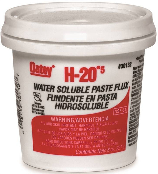 Oatey H-20 Series 30132 Water Soluble Flux, 8 oz, Paste, Light Yellow