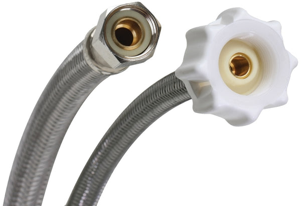 FLUIDMASTER Click Seal Series B1T12CS Toilet Connector, 3/8 in Inlet, Compression Inlet, 7/8 in Outlet, Ballcock Outlet