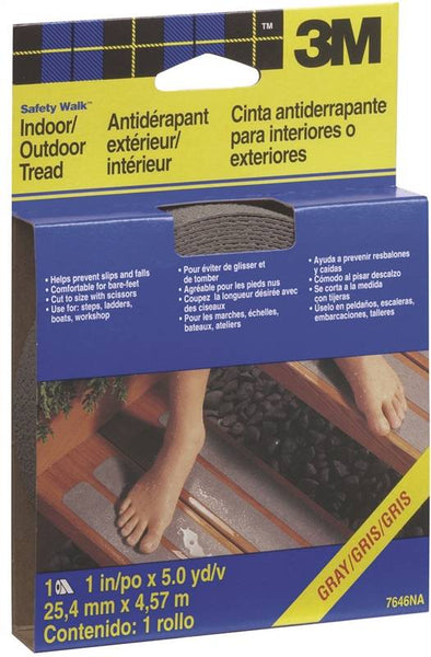 3M Safety-Walk 7646 Tread, 180 in L, 1 in W, Gray