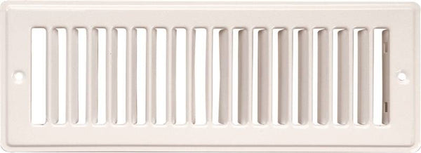 Imperial RG1280A Toe Space Grille, 4 in L, 10 in W, Steel, White