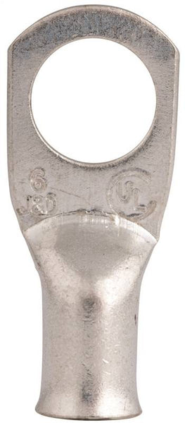 GB AML-202 Compression Lug, 6 AWG Wire, 3/8 in Stud, Copper Contact, Silver