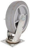 ProSource JC-T08 Swivel/Brake Caster, 8 in Dia Wheel, 2 in W Wheel, Thermoplastic Rubber Wheel, Gray, 750 lb