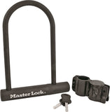 Master Lock 8170D U-Lock, Keyed Different Key, 1/2 in Dia Shackle, Steel Body, 6-1/8 in W Body