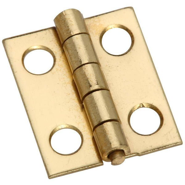 National Hardware N211-193 Decorative Narrow Hinge, 3/4 in H Door Leaf, 0.02 in Thick Door Leaf, Brass, Solid Brass